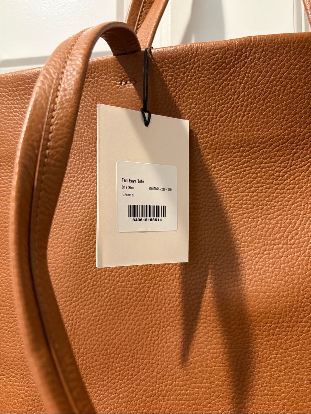 Cuyana Tall Large Leather Tote Bag in Cognac Brown - Picture 9 of 13